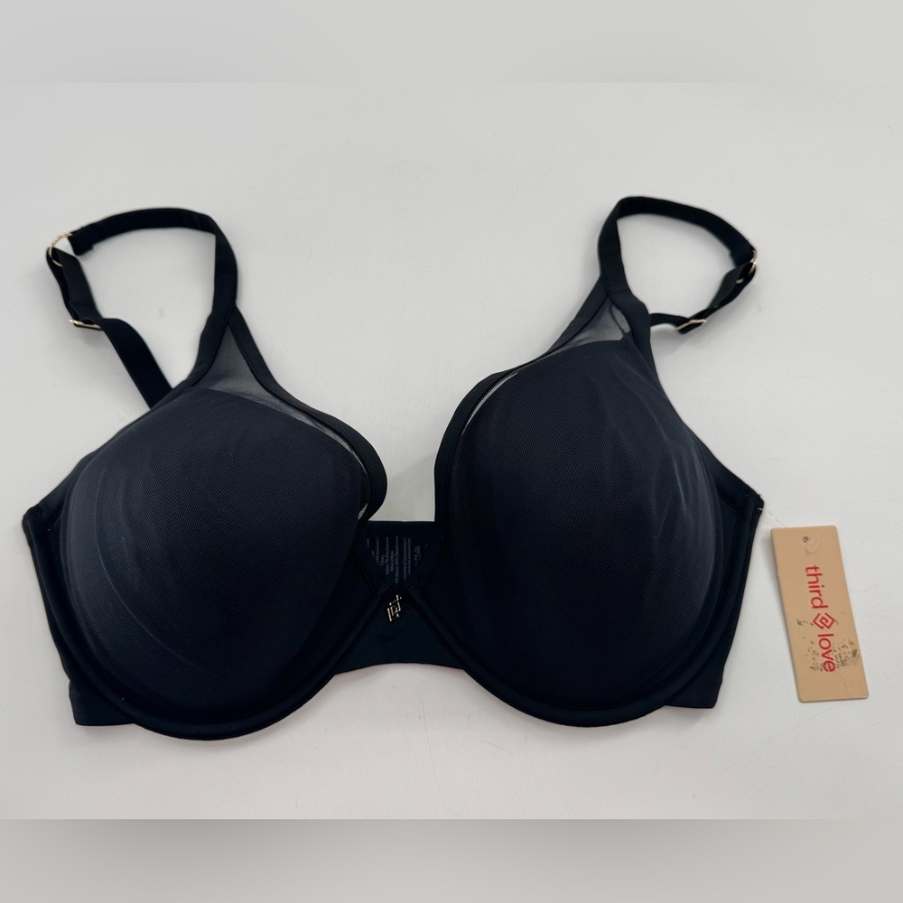 Third Love Bra 32F Black Contour Plunge Underwire NEW Intimate Undergarment